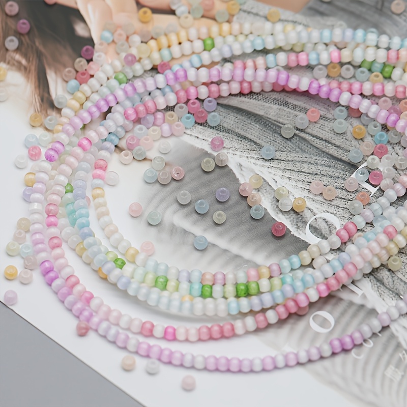 198pcs Mixed Color Glass Cat Eye Beads for Jewellery Making